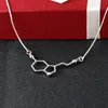 Fashion Necklaces & Pendants For Women Dopamine Molecule Men Silver Plated Chokers Necklace Alloy Link Chain Jewelry Gift