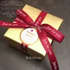 50pcs 2pc ouro favor da festa Caixas Wedding Party Gift Box Doce recepção da caixa de presente de aniversário de aniversário do chocolate Idéias Pacote