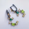 Fashion-New Shoot Branch Ovline Zirconia Dangle Örhängen Färska Smycken Söt Smycken Drop Earring Gift för Kvinnor