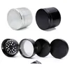 Smoking Accessories Space Case Grinder Herb Aluminium Alloy Metal Grinders 4 Layer 63mm Diameter Black Silver Available High Clone