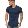 Mens sommar gym träning träning t-shirt högkvalitativa bodybuilding tshirts o-neck korta ärmar tee toppar kläder för män