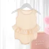 Bébé Vêtements Enfants Filles Falbala Barboteuses Infantile D'été Sans Manches Combinaisons Nouveau-Né Coton Respirant Onesies Toddler Mignon Body YP892