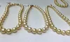 Gioielli di perle fini a filo singolo 10-11mm collana di perle rotonde in oro naturale del mare del sud da 18 pollici 14k264E