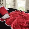 毛布枕毛布2 in 1暖かい固体赤灰色の折りたたみ式パッチワークラムカシミアキルトホームオフィスカースローCushion1