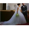 White Ivory Castle Princess African Short Sleeve Vintage Lace Appliques Ball Gown Wedding Dress Long Train Bridal Plus Size Vestid199q