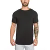 T-shirt de yoga Hommes 2019 Summer Hommes Gyms T-shirt Fitness Bodybuilding Lettre Print Mâle Coton Coton Vêtements Marque Tee Tee-Tee