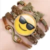 Wholesale-New fashion jewelry Multilayer time gem bracelet children teenager Leather cord bracelet model no.NE953