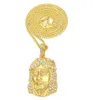Nieuwe 14K Gold Ploated Men Women Hip Hop Water Diamonds Jesus Portret Pendant Juses Pendant1059814