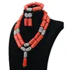 Fashion Women Coral African Beads Necklace Jewelry Sets Nigerian Wedding Party Costume Jewellery Set CG001 C181227015246386
