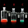 New 14mm Male Glass Ash Catcher with colorful 22ML 11ML 5ML silicone contain straight water pipe glass bong oil rig for smoking pipes
