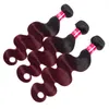 Gagaqueen Ombre brasiliane 1B 99J Onda del corpo Capelli vergini 3 pacchi Estensioni dei capelli bordeaux 1B 99j Tessuto dei capelli umani