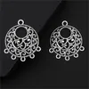 50Pcs Silver Color Round Shaped Ethnic Chandelier Charms Making Women Earrings Connector Handmade Jewelry 30x35mm A3247