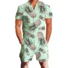 Flamingos Floral Print Rompers Men 3D Funny Graphic Short Sleeve Jumpsuit Mens Playsuit Overalls Summer Casual One Piece Outfits