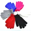 Unisex handskar akryl stickning höst vinter varma handskar barn pojkar tjejer vantar 14 färger solida färghandskar