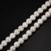 Partihandel-8-10mm Pearl Necklace Hip Hop Cz Stone Bling Iced Out Pendants Halsband med Pearl Pärled Link Chain för män Rapper Jewelry1930737