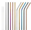 Stainless Steel Colored Drinking Straws 8.5"/ 9.5" /10.5" Bent and Straight Reusable Drinking Straws