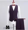 Custom Made Viola Slim Fit Uomo Abiti da sposa Smoking dello sposo 3 pezzi (giacca + pantaloni + gilet) Abiti da sposo Best Man Prom Wear Blazer