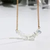 Crystal Gravel Gold Necklace Women's Stainless Steel Singapore Chain Necklace Ball Night Club Birthday Gift