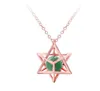 Sevenstonejewelry natural crystal stone openwork fashion anise star pendant necklace gold 3D geometric stars with natural stone ne261F