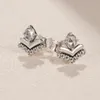 925 Sterling Silver Heart Stud Earring Clear CZ for Pandora Classic Wishes Earrings luxury designer earrings with Original Box