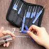 18 Transparante slotenmaker Tools Oefen Lock Kit met Gebroken Key Extractor Wrench Tool Verwijderen Haken Hardware Lock Picks Locksmith Tools