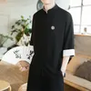 Roupas étnicas 2021 Mens de estilo chinês tops Tang terno linho manga longa sólida tradicional china hanfu camisa plus size m-5xl