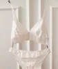 French Ultra-thin Cup Lace Underwear Female French Sexy Ultra-thin European and American Triangle Cup White Bralette Bra