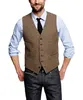 Brown Groom Vests Men039s British Herringbone Tweed Vest Premium Wool Waistcoat Men039sフォーマルなビジネススーツベストカジュアルDRE9941919