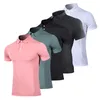 2022 Nya golfkläder andningsbara Men039S Summer Sports Shirt Fitness Sportswear Lapel Tshirt6734902