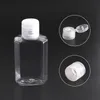 Bouteille rechargeable d'alcool vide de 60 ML facile à transporter bouteilles de désinfectant pour les mains en plastique PET transparent clair pour jus E liquide