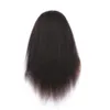 Fibra de alta temperatura 13 * 4 peruca dianteira de renda sintética cabelo sintético longo yaki perucas retas com linha fina natural para mulheres negras