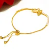 Butterfly Shaped Tiny Zircon Paved Charm Bracelet Adjust Jewelry 18K Yellow Gold Filled Trendy Womens Bracelet Wrist Chain Gift