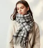 Fashion-Scarves Höst Vinter Ny Kvinnlig Ull Plaid Scarf Lady Wide Lattices Long Shawl Wrap Blanket Warm Tippet