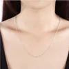 925 Sterling Silver Plated 2MM square word chain women Lobster Clasps Smooth Chain fashion Jewelry Size 16 18 20 22 24 inches EC12