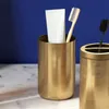 Racks Bathroom Accessories Set 304 Stainless Steel Soap Dispenser Soap Dish Toothbrush Holder Gargle Cup Gold Finished Bathroom Set T200