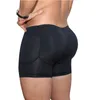 Men Butt Enhancer Shaper Metties Sexy Body Shapwear Homme czarne wyściełane briefy Otwórz krocza miękka bielizna