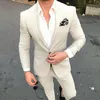 Billiga och bra en knapp Groomsmen Notch Lapel Groom Tuxedos män passar bröllop / prom bästa man blazer (jacka + byxor + slips) M40