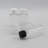 Klare, quadratische PET-Lotion-Cremeflasche mit Schraubverschluss, leerer Kosmetikverpackungsbehälter, 50-ml-Reise-Probenbehälter aus Kunststoff
