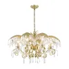 Nordic Crystal Chandelier Lighting European Household Living Room Crystal Hanging Light Bedroom Leaf Design Crystals AC Home Decoration