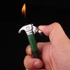 Бутановая газовая зажигалка, креативная мини-металлическая форма молотка, зажигалки, портативный открытый воспламенитель пламени