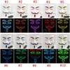 Vente en gros 10 Couleur V pour Masques Vendetta Masque LED Glow Masque Mascara Luminosa Halloween Masque Partie Masquerade Dance Dance Masque de lueur