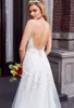 Abiti da sposa sexy della Boemia 2019 Guaina profonda scollo a V Applique in pizzo Backless Tulle Bioho Abiti da sposa Abito formale