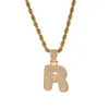 Iced Zircon Hip Hop Anhänger Gold Silber Kupfer CZ Custom Name Letters Halskette Personalisierte für Männer mit Seil-Kette