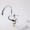 Freeshipping EU Plug Stainless Steel LED Digital Display Hot And Cold Water Mixer Tap Water Heater Sink Basin Faucet Outlet Mixer