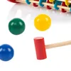 나무 색깔 노크 볼 떨어지는 사다리를 때리는 장난감 노크 테이블 어린이 아기 유아 유아 교육 장난감 269m