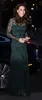 Dark Green Kate Middleton Full Lace Mother of the Bride Dresses Long Sleeves Sheer Bateau Neck Floor Length Formal Dress Evening Gowns