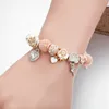 Pandora için moda Charm Kolye Bilezik Platin Kalp DIY Boncuklu Kolye Lady Bilezik Orijinal Kutusu ile