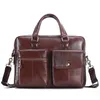 PiUncle Lederen Vintage Aktentas Messenger Bags 14 inch Laptop Grote Capaciteit Schoudertas Grote Handtas Zachte Lether