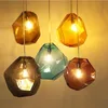Lighting Facture Single Head Nordic Colored Simple Glass Stone Chandelier Creative Personality Restaurant Bar Hotel Light Facture