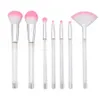 Diamant Transparent Pinceau De Maquillage Poudre Eyeliner Cils Lèvres Fond De Teint Lèvres Set Outils De Maquillage Avec Sac En PVC 7Pcs / set RRA1280